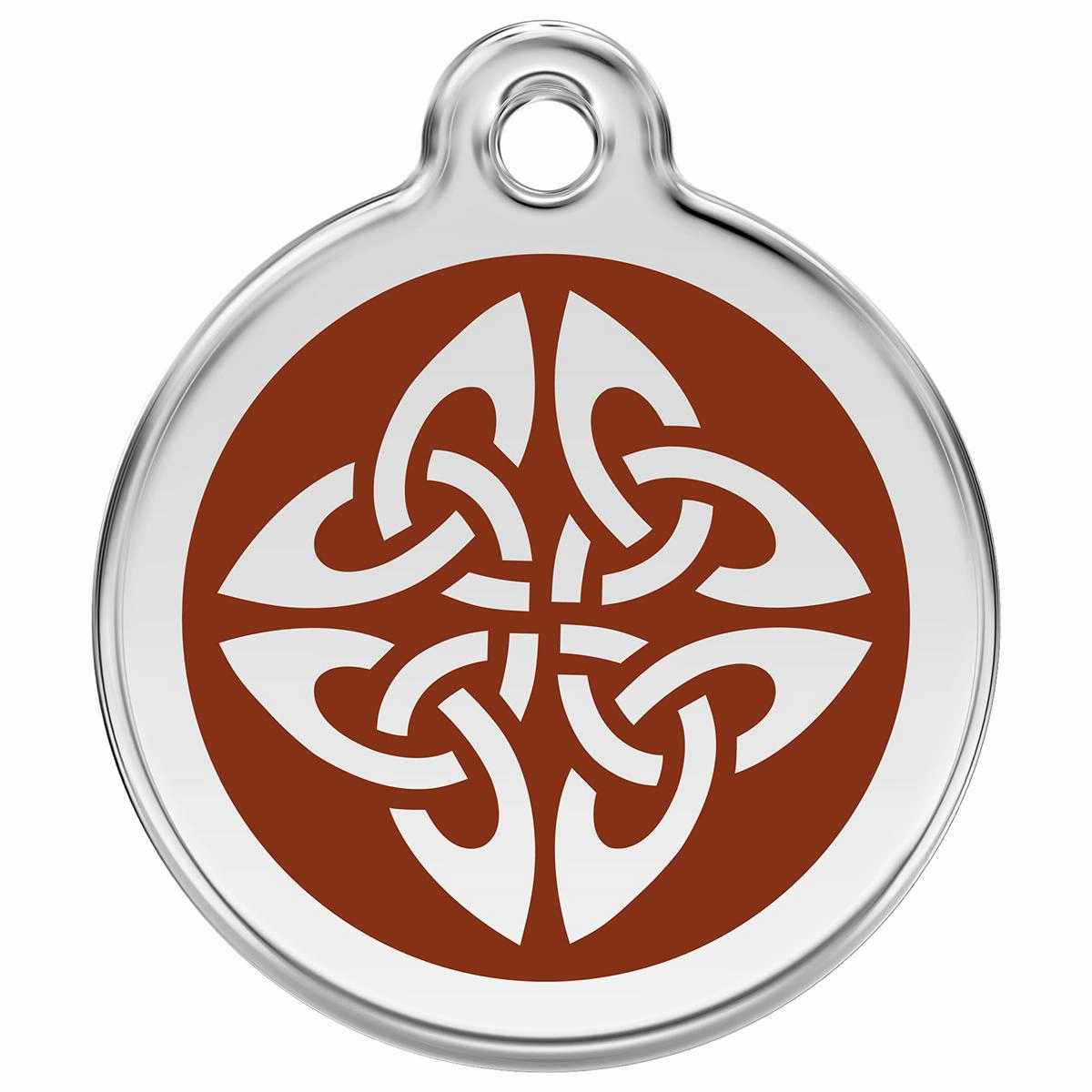 Stainless Steel And Enamel Tribal Arrows Brown Dog ID Tag