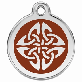 Stainless Steel And Enamel Tribal Arrows Brown Dog ID Tag
