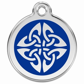 Stainless Steel And Enamel Tribal Arrows Dark Blue Dog ID Tag