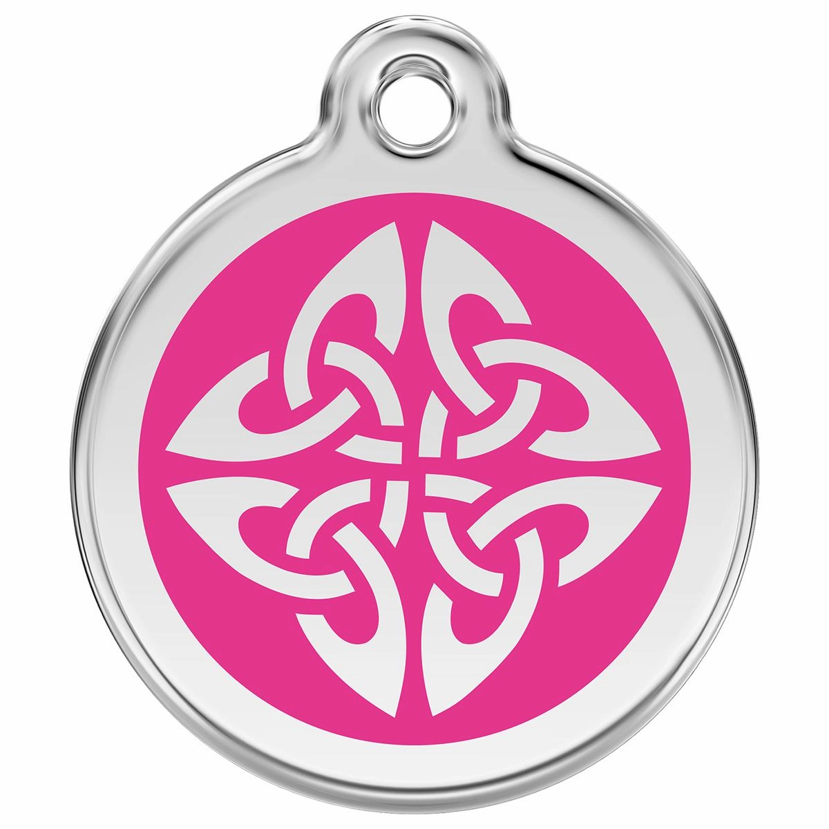 Stainless Steel And Enamel Tribal Arrows Hot Pink Dog ID Tag