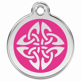 Stainless Steel And Enamel Tribal Arrows Hot Pink Dog ID Tag