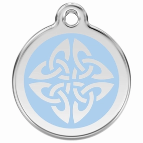 Stainless Steel And Enamel Tribal Arrows Light Blue Dog ID Tag