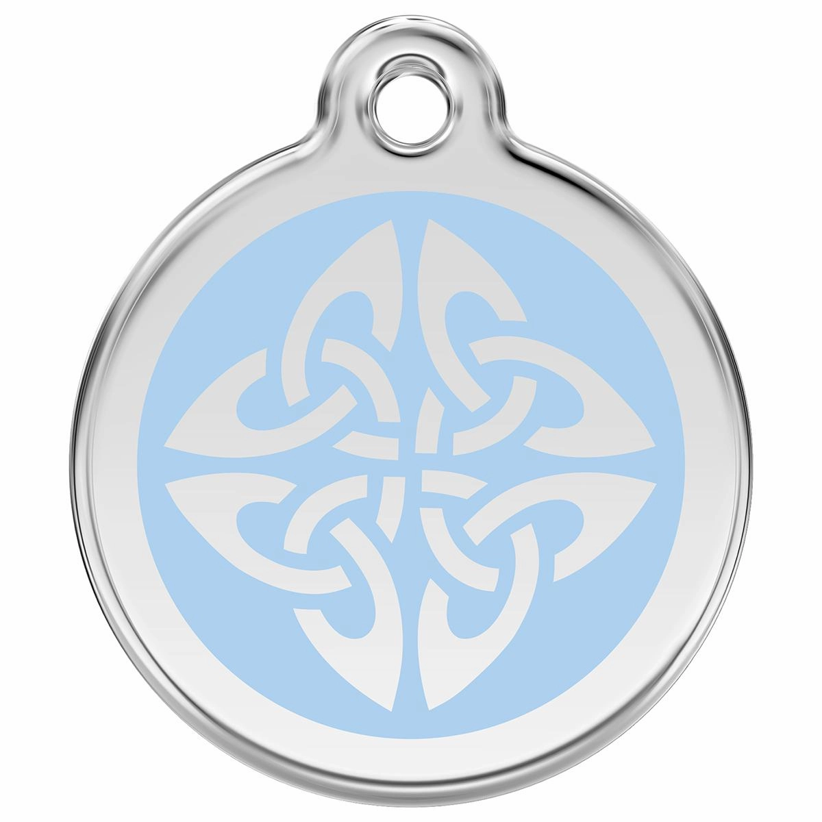 Stainless Steel And Enamel Tribal Arrows Light Blue Dog ID Tag