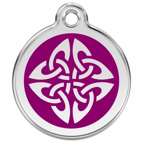 Stainless Steel And Enamel Tribal Arrows Purple Dog ID Tag