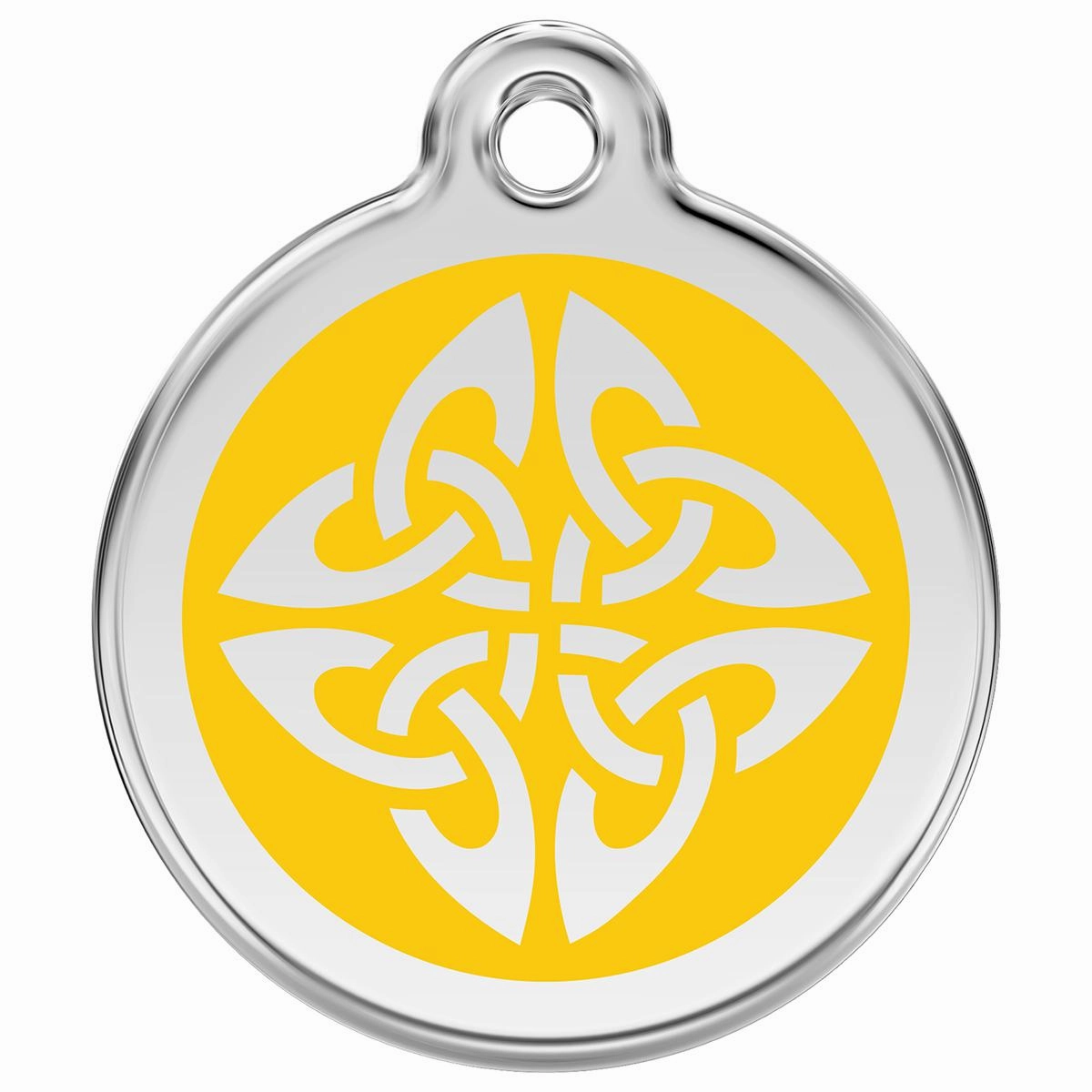 Stainless Steel And Enamel Tribal Arrows Yellow Dog ID Tag