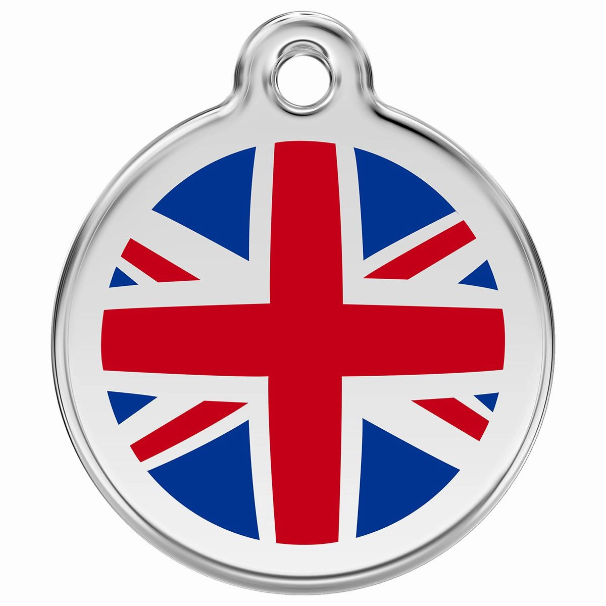 Stainless Steel And Enamel Uk Flag Dog ID Tag