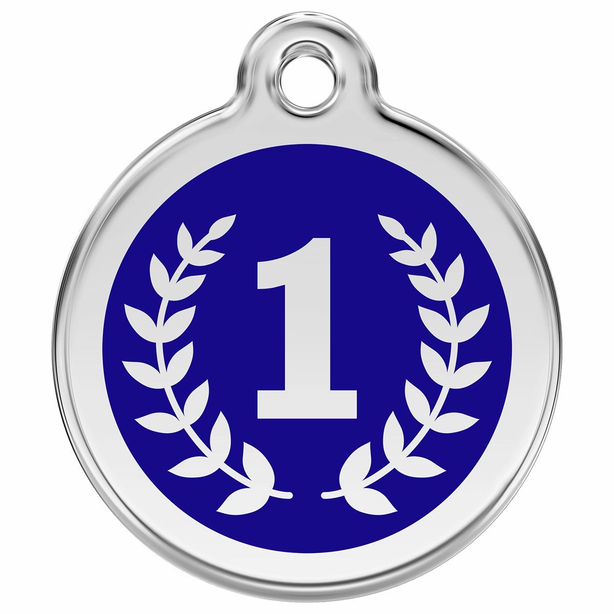 Stainless Steel And Enamel Winner Dark Blue Dog ID Tag