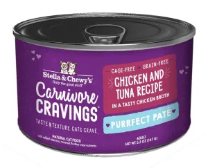 Stella & Chewy's Carnivore Cravings Purrfect Pate Chicken & Tuna Pate Recipe in Broth Wet Cat Food wet cat food, canned cat food