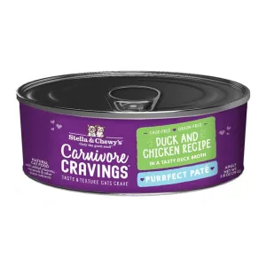 Stella & Chewy's Carnivore Cravings Purrfect Pate Duck & Chicken Pate Recipe in Broth Wet Cat Food wet cat food, canned cat food