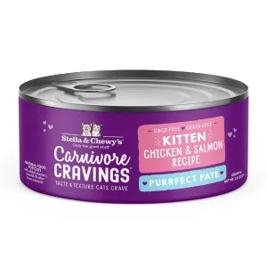 Stella & Chewy's Carnivore Cravings Purrfect Pate Kitten Chicken & Salmon Recipe Wet Cat Food kitten dry food, kitten wet food