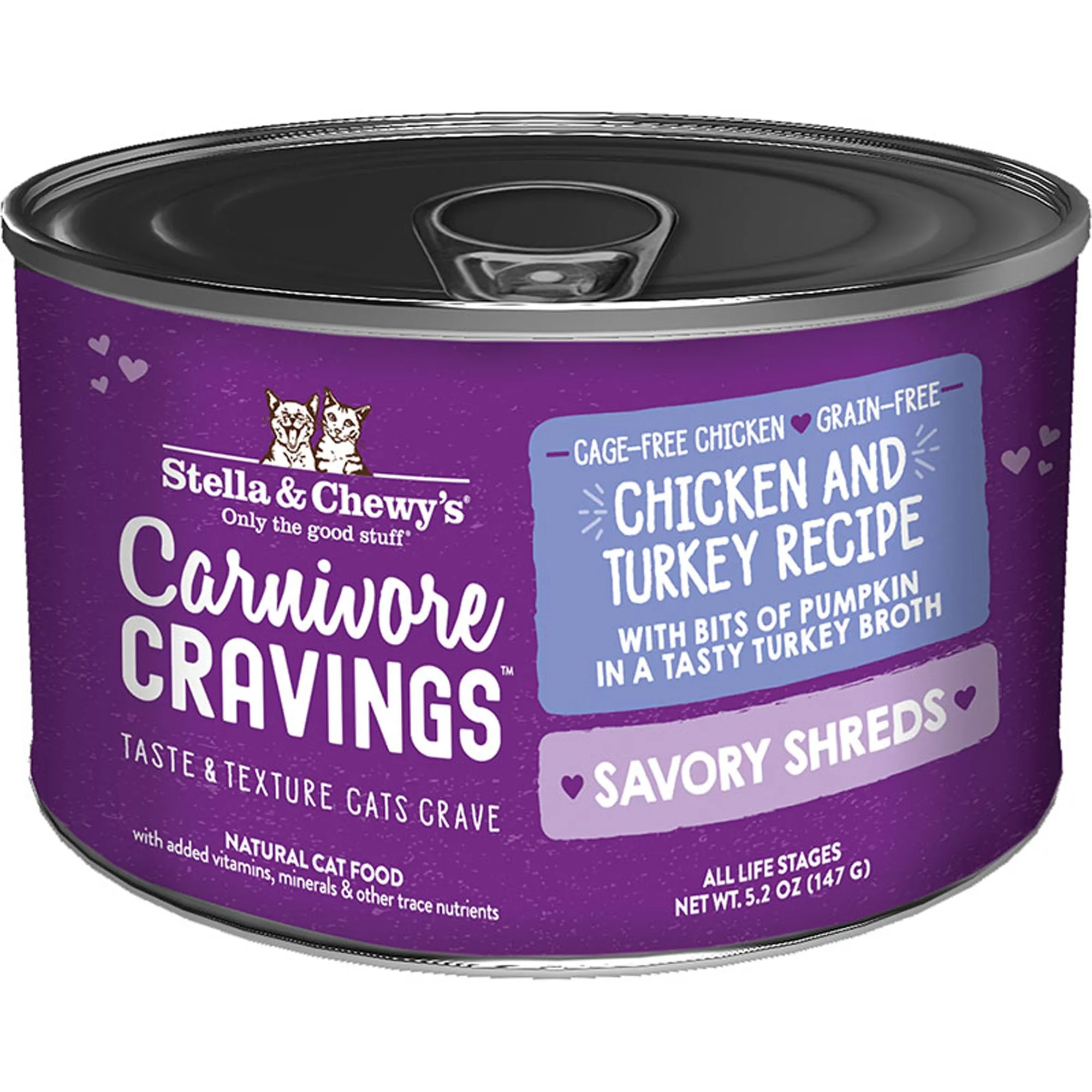 Stella & Chewy's Carnivore Cravings Savory Shreds Chicken & Turkey Dinner in Broth Wet Cat Food healthy cat food, premium dry cat food
