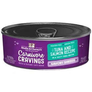 Stella & Chewy's Carnivore Cravings Savory Shreds Tuna & Salmon Cat Food organic cat food, holistic cat food