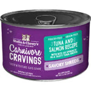 Stella & Chewy's Carnivore Cravings Savory Shreds Tuna & Salmon Dinner in Broth Wet Cat Food wet cat food, canned cat food