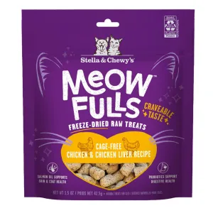 Stella & Chewy's Meowfulls Freeze Dried Chicken & Chicken Liver Cat Treats freeze dried cat treats, single ingredient cat treats