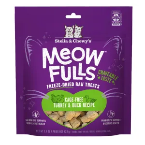Stella & Chewy's Meowfulls Freeze Dried Turkey & Duck Cat Treats freeze dried cat treats, single ingredient cat treats