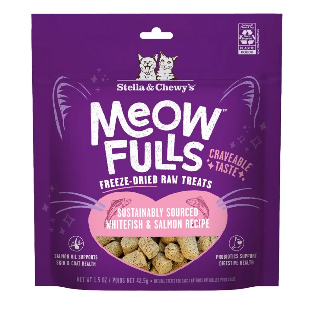 Stella & Chewy's Meowfulls Freeze Dried Whitefish & Salmon Cat Treats cat treats, soft cat treats