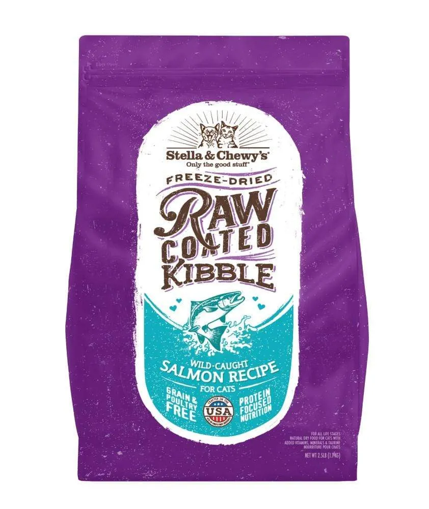 Stella & Chewy's Raw Coated Kibble Wild Caught Salmon Recipe Dry Cat Food grain free cat food, no grain dry cat food