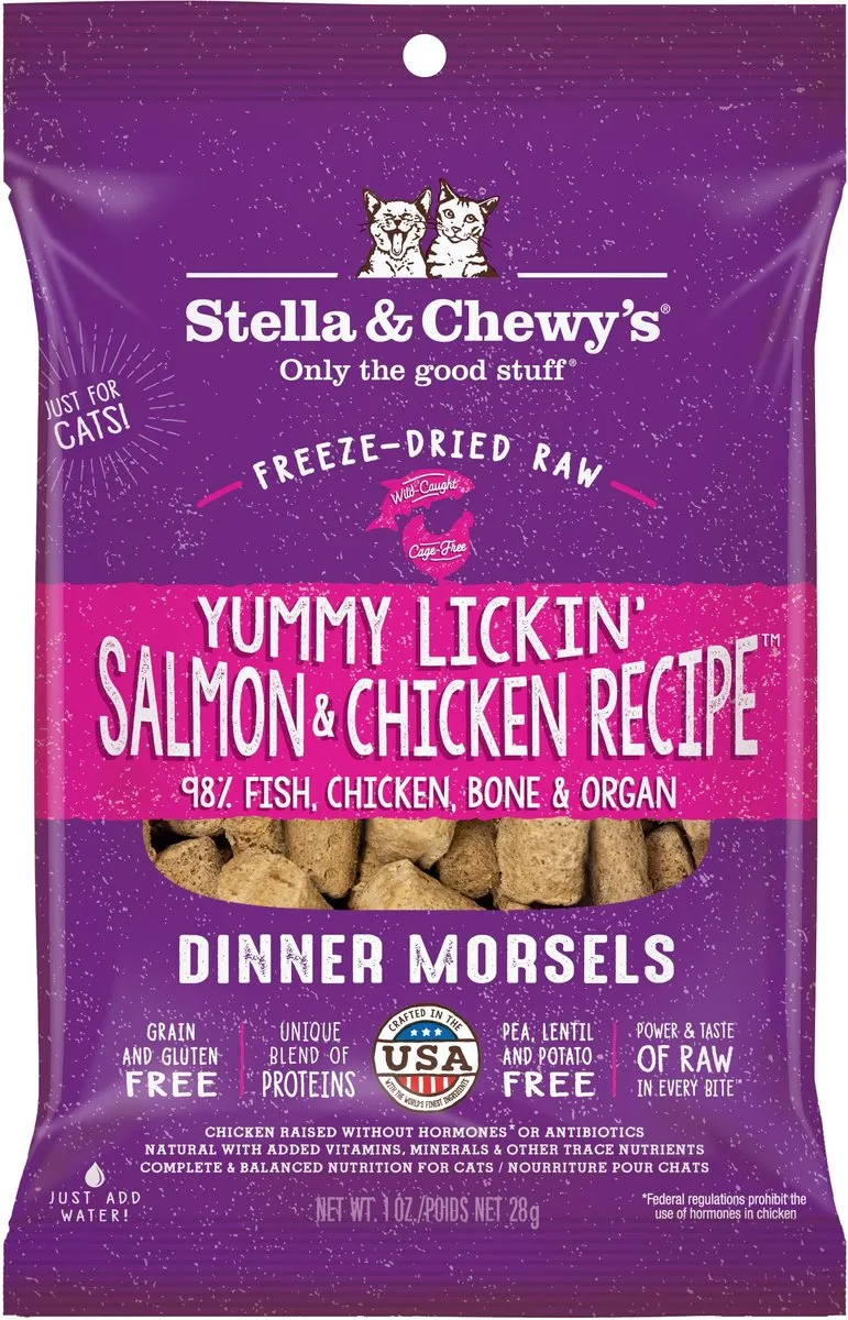 Stella & Chewy's Yummy Lickin' Salmon & Chicken Dinner Grain Free Freeze Dried Raw Cat Food