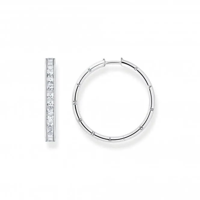 Sterling Silver White Pavé Stones Earrings CR671-051-14 Thomas Sabo Earrings