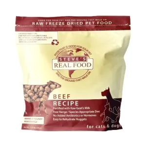 Steve's Real Food Freeze-Dried Raw Beef Diet for Dogs & Cats freeze dried cat food, raw cat food