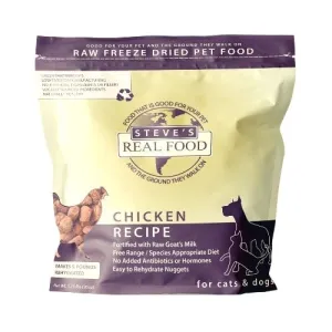 Steve's Real Food Freeze-Dried Raw Chicken Diet for Dogs & Cats healthy cat food, premium dry cat food