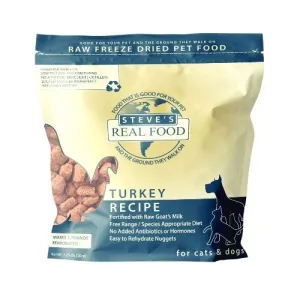 Steve's Real Food Freeze-Dried Raw Turkey Diet for Dogs & Cats healthy cat food, premium dry cat food