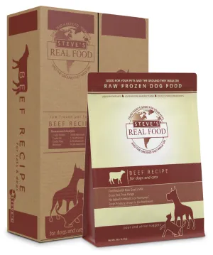 Steve's Real Food Raw Frozen Beef Diet Food for Dogs & Cats raw food for cats, raw meat cat diet