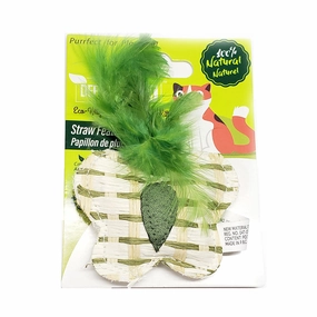Straw/Feather Butterfly interactive cat toys,cat play toys