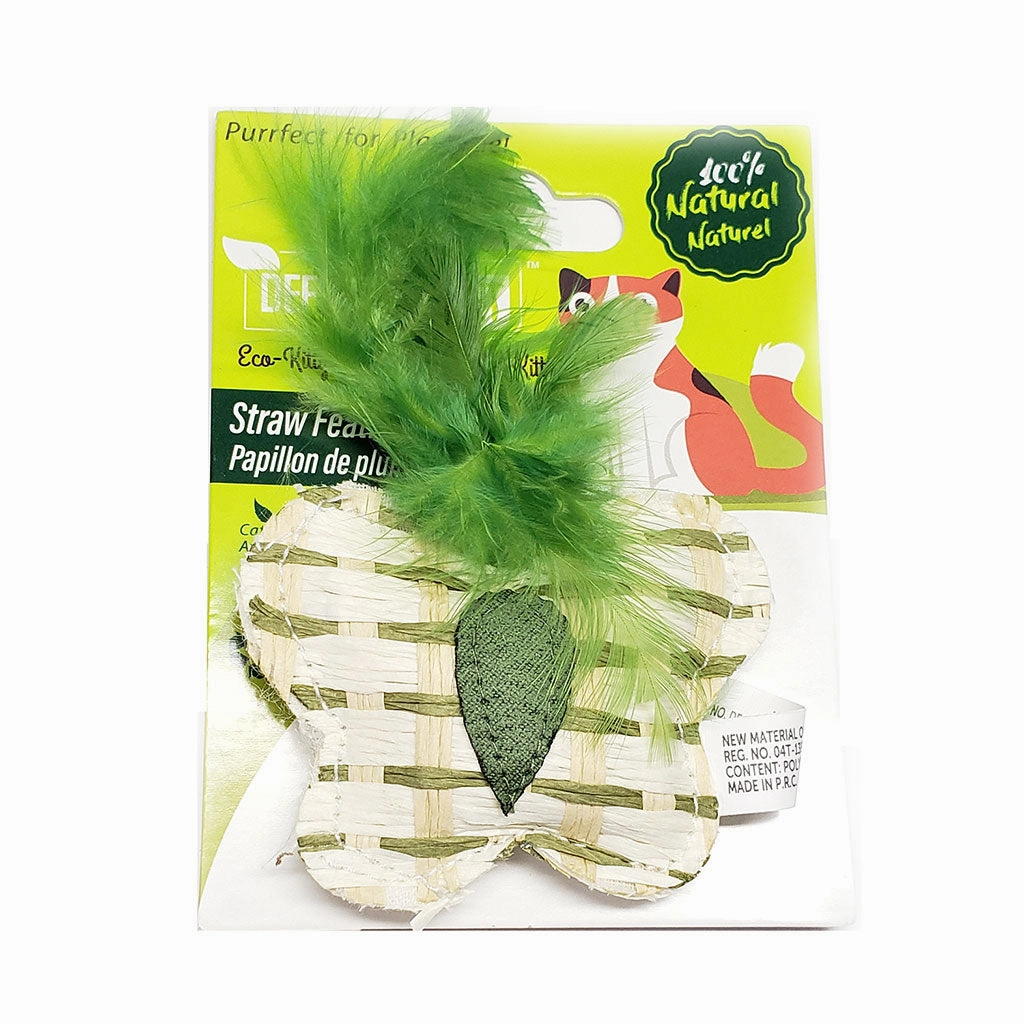 Straw/Feather Butterfly interactive cat toys,cat play toys