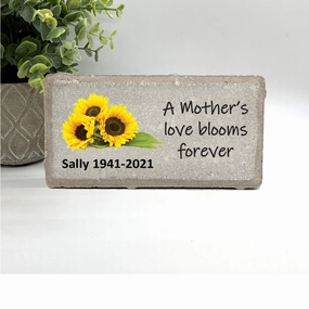 Sunflower Memorial Stone - A Mothers' love blooms forever show poultry,grooming poultry