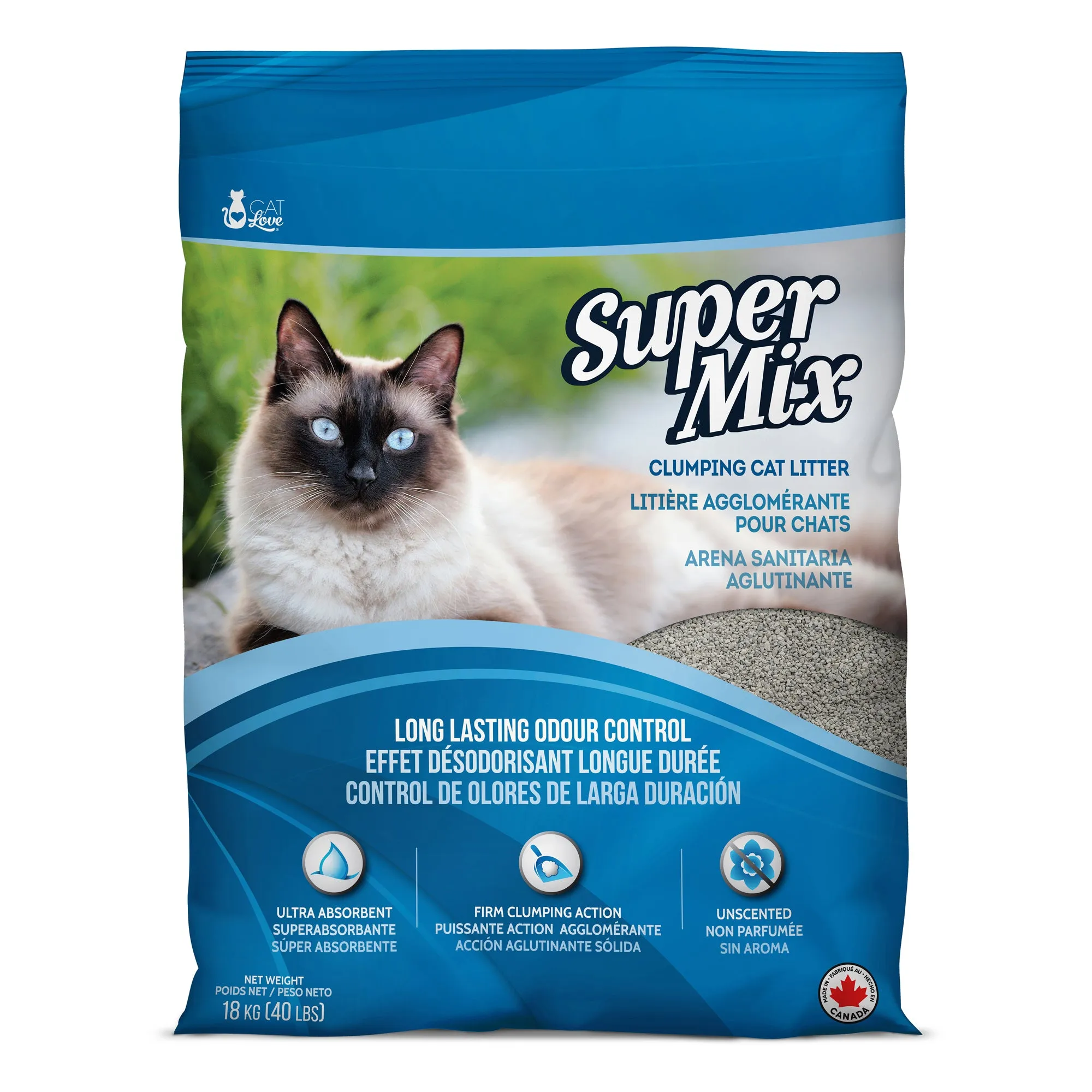 Super Mix Unscented Clumping Cat Litter - 18 kg (40 lbs) adult cat food, best cat food for adults