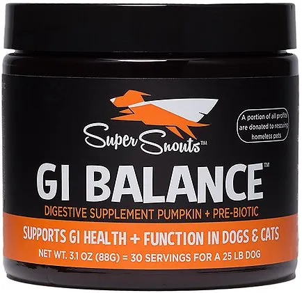 Super Snouts G.I. Balance Digestive Support Dog & Cat Supplement, 3.5-oz jar cat vitamins, cat immune support