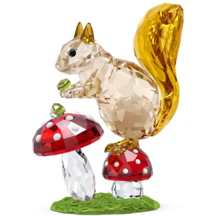Swarovski Crystal Jewellery Ldyllia: Squirrel and Mushroom