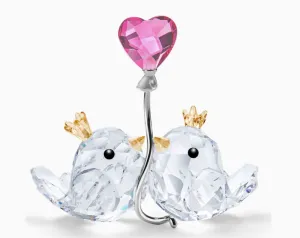 Swarovski Crystal Jewellery Love Birds, Pink Heart