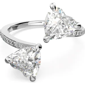 Swarovski Jewellery Swarovski Attract Rhodium Plated White Crystal Soul Ring Size 50