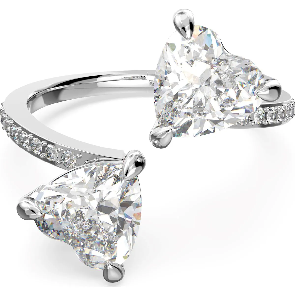 Swarovski Jewellery Swarovski Attract Rhodium Plated White Crystal Soul Ring Size 50