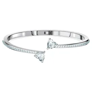 Swarovski Jewellery Swarovski Attract Soul Crystal Heart White Rhodium Plated Bangle