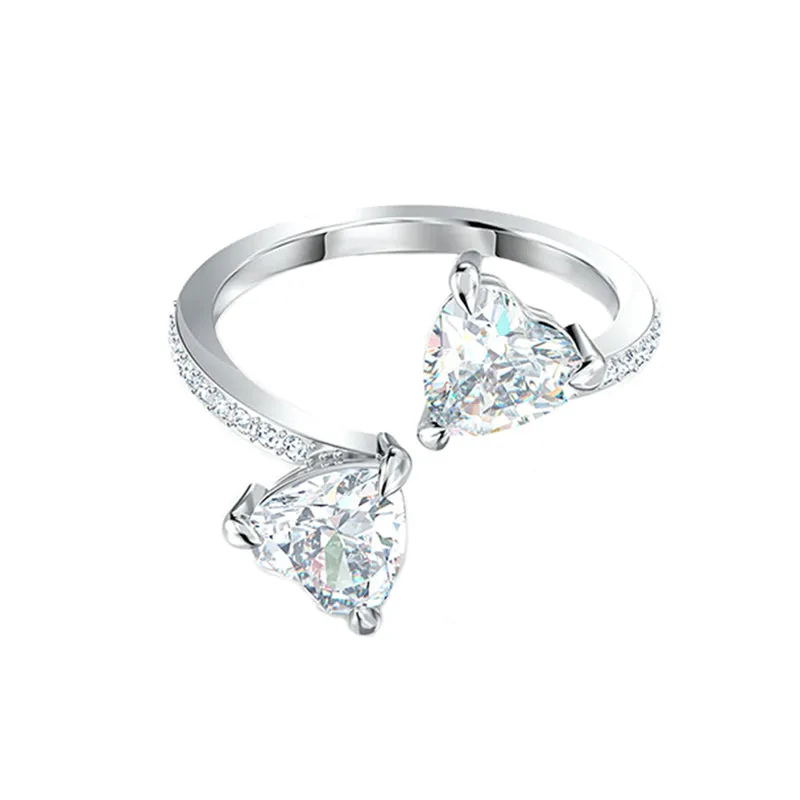 Swarovski Jewellery Swarovski Attract Soul Heart Crystal White Rhodium Plated Ring