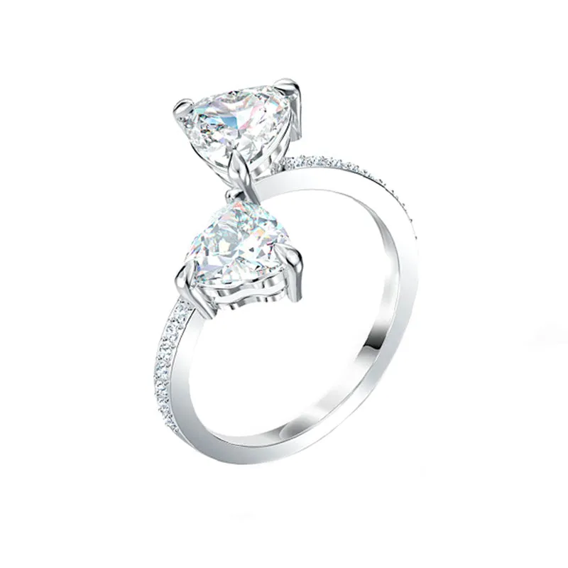 Swarovski Jewellery Swarovski Attract Soul Heart Crystal White Rhodium Plated Ring