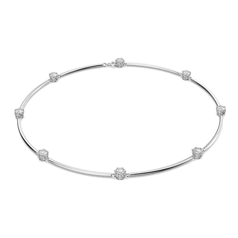 Swarovski Jewellery Swarovski Constella Rhodium Plated White Crystal Round Cut Necklace