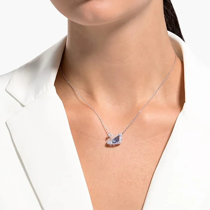 Swarovski Jewellery Swarovski Dancing Swan Blue Rhodium Plated Necklace