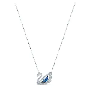 Swarovski Jewellery Swarovski Dancing Swan Blue Rhodium Plated Necklace