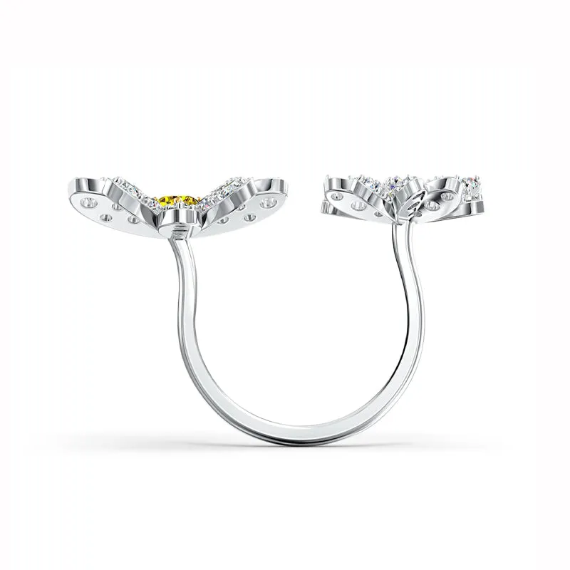 Swarovski Jewellery Swarovski Eternal Flower Rhodium Plated Crystal Open Ring D
