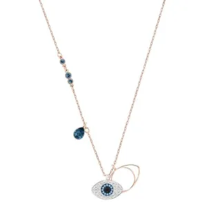 Swarovski Jewellery Swarovski Evil Eye Rhodium Rose Gold Blue Crystal Necklace