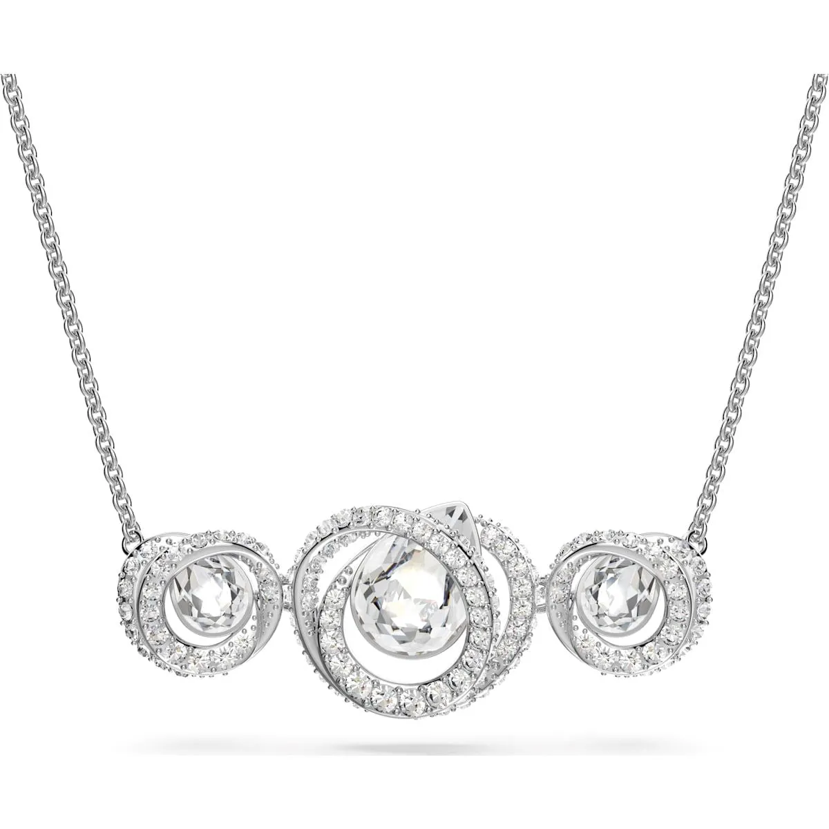Swarovski Jewellery Swarovski Generation Rhodium Plated White Crystal Tri Spiral Pendant