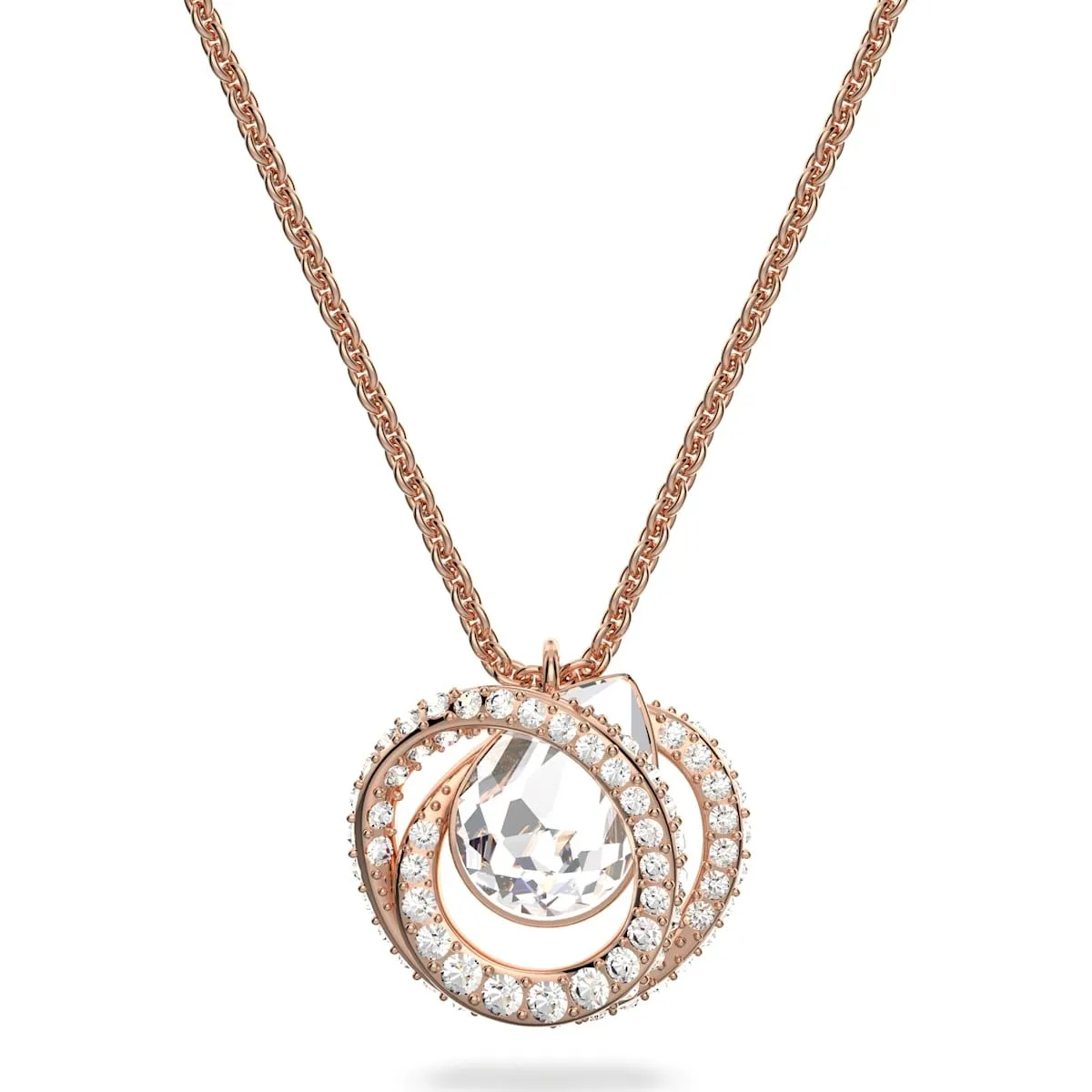 Swarovski Jewellery Swarovski Generation Rose Gold Tone Plated White Crystal Spiral Pendant