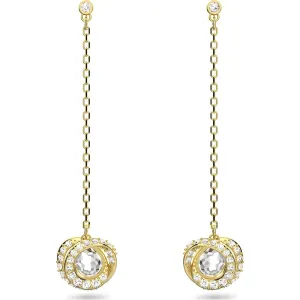 Swarovski Jewellery Swarovski Generation Yellow Gold Tone Plated Long White Crystal Drop Earrings