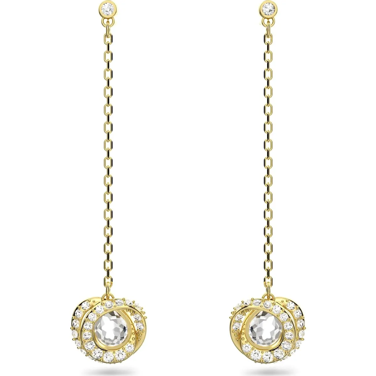 Swarovski Jewellery Swarovski Generation Yellow Gold Tone Plated Long White Crystal Drop Earrings
