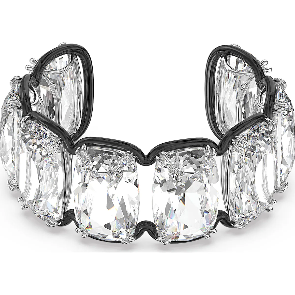 Swarovski Jewellery Swarovski Harmonia Mixed Metals White Oversized Floating Crystals Cuff Bangle