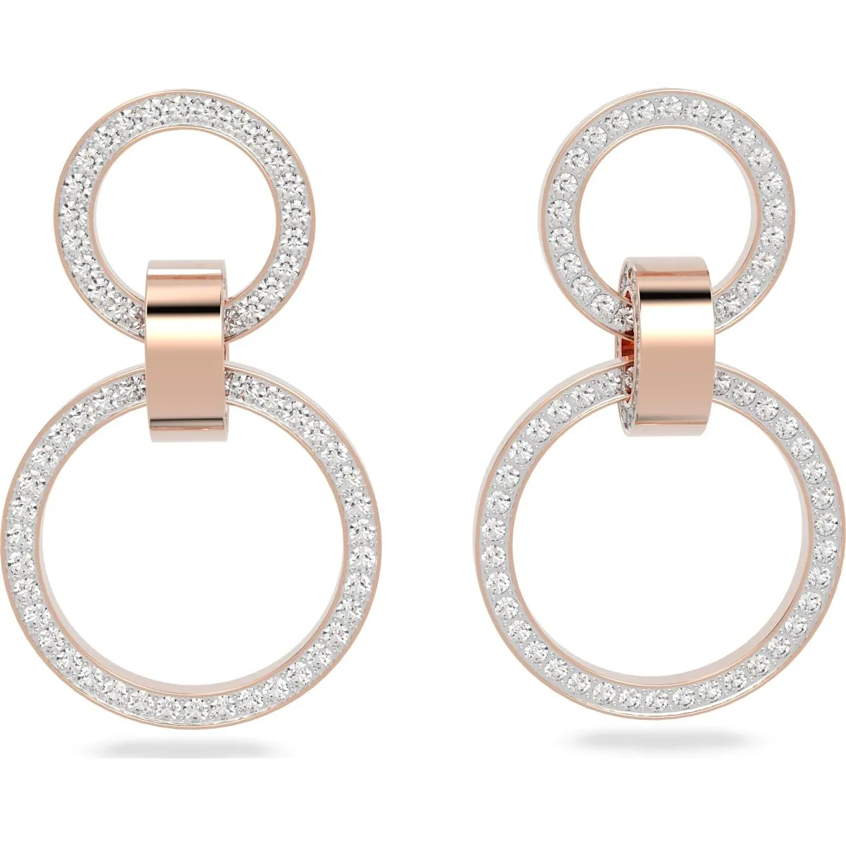 Swarovski Jewellery Swarovski Hollow Rose Gold Tone Plated White Crystal Hoop Earrings